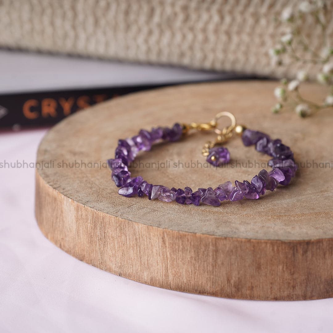 Amethyst Chips Chain Bracelet