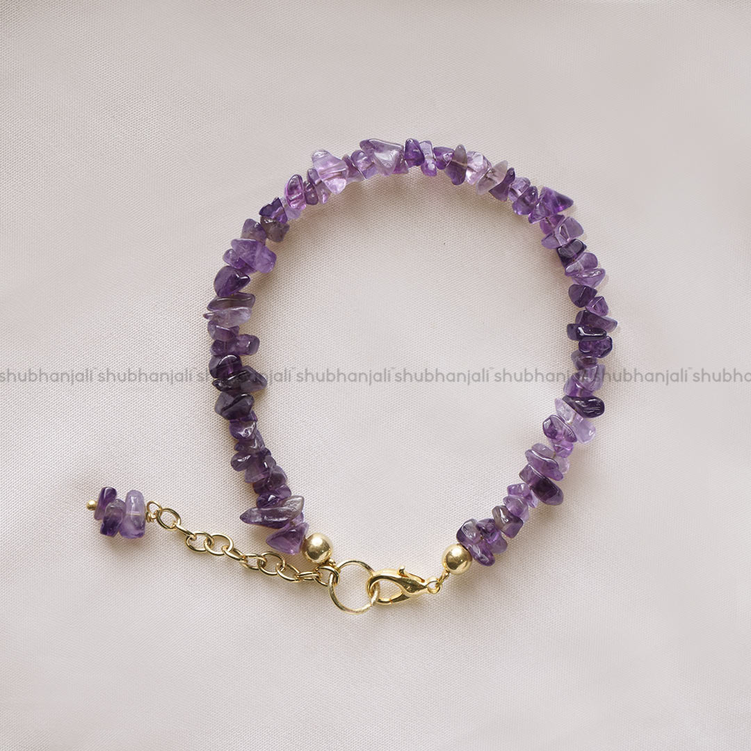 Amethyst Chips Chain Bracelet