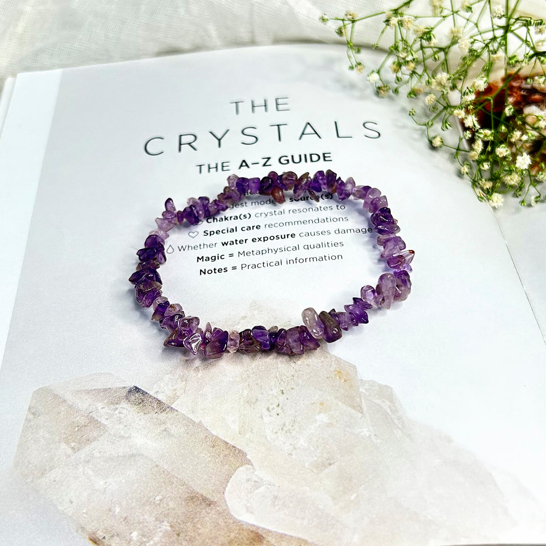 Amethyst Chips Elastic Bracelet