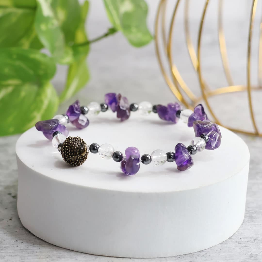 Amethyst Chips Magnetic Lock Bracelet