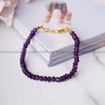 Load image into Gallery viewer, Amethyst Faceted Bati Shape Beads Bracelet
