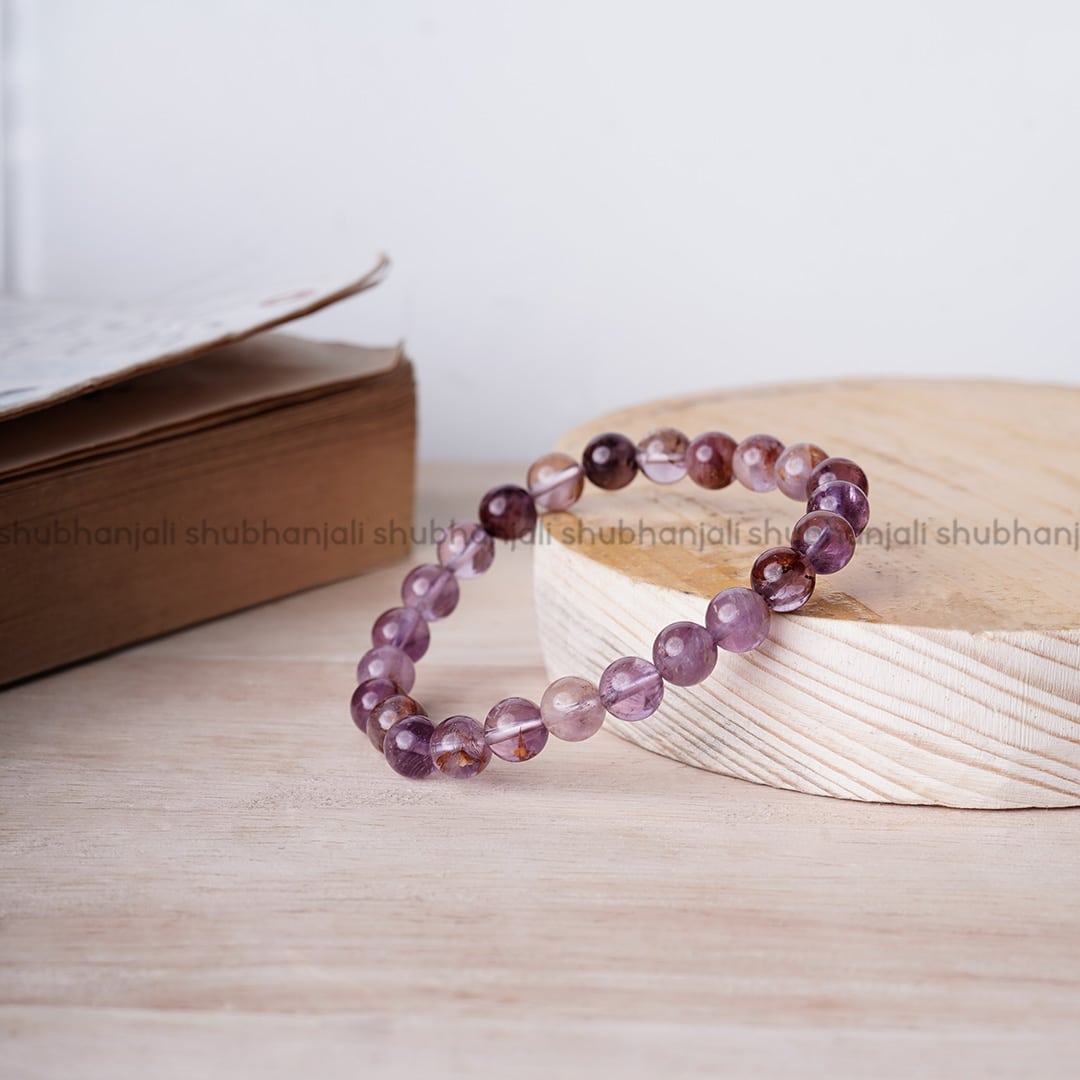 Ametrine 8mm Round Beads Bracelet