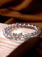 Load image into Gallery viewer, Angel Aura Quartz Bracelet Evil Eye (Butterfly) 8MM
