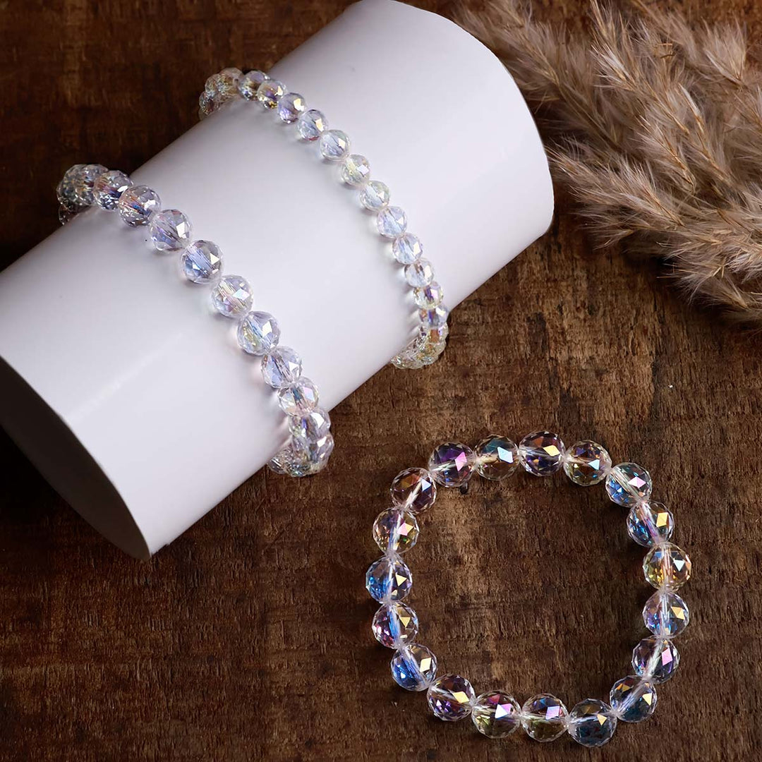 Angel Aura Quartz Faceted (Diamond Cut) Bracelet
