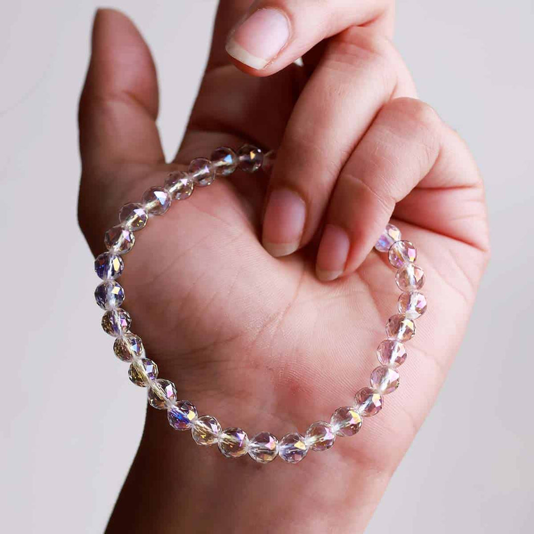 Angel Aura Quartz Faceted (Diamond Cut) Bracelet