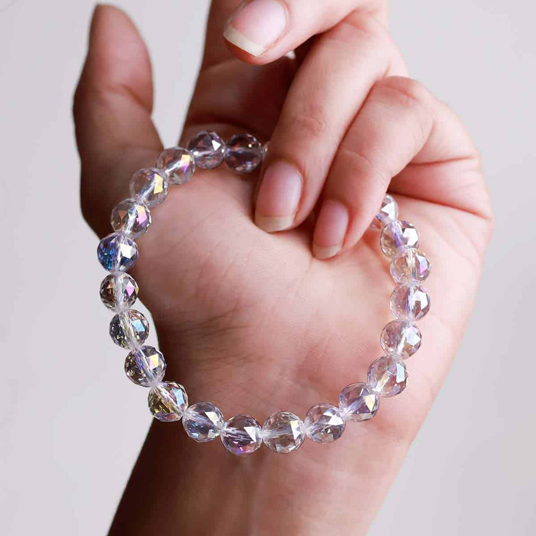 Angel Aura Quartz Faceted (Diamond Cut) Bracelet