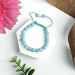 Load image into Gallery viewer, Aquamarine Thread Bracelet 8mm
