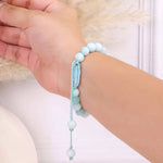 Load image into Gallery viewer, Aquamarine Thread Bracelet 8mm
