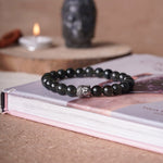 Load image into Gallery viewer, Black Obsidian Buddha Bracelet
