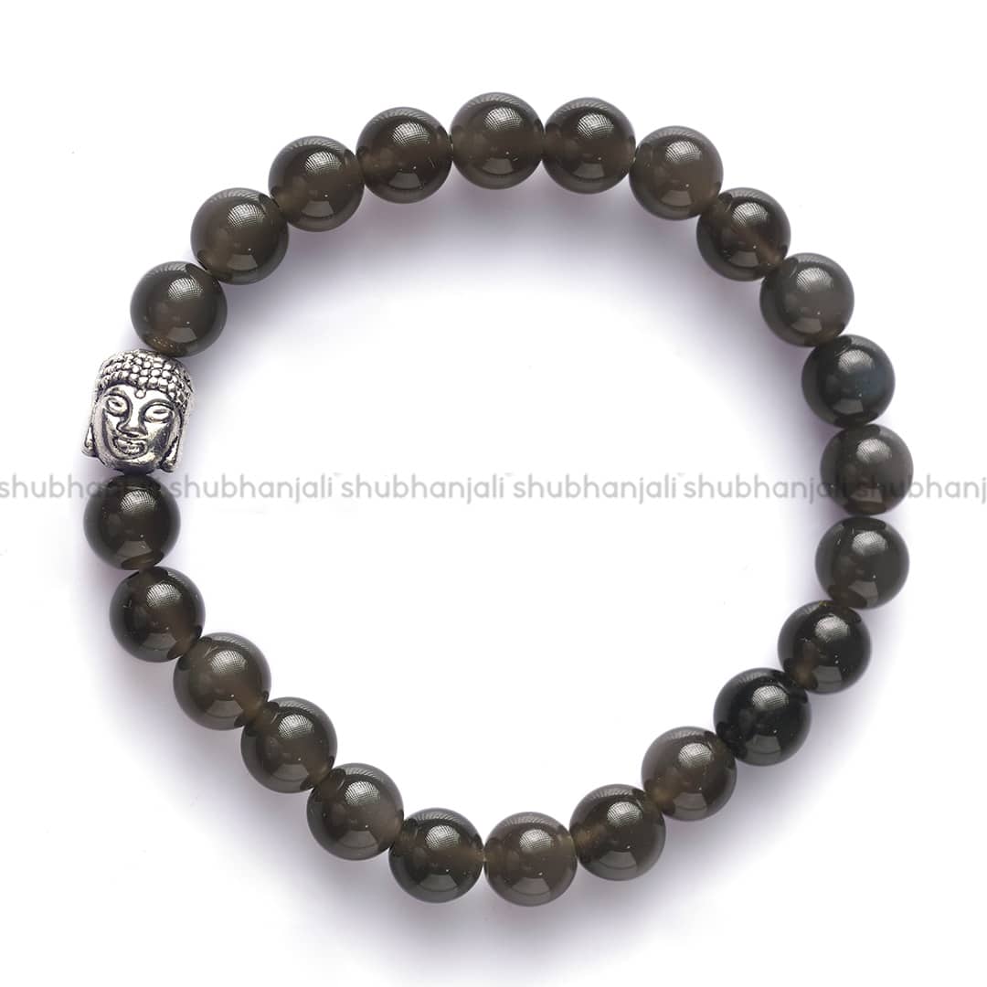 Black Obsidian Buddha Bracelet