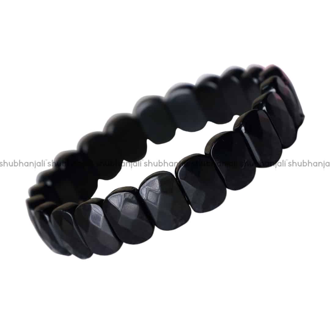 Black Obsidian Oval Faceted Bracelet