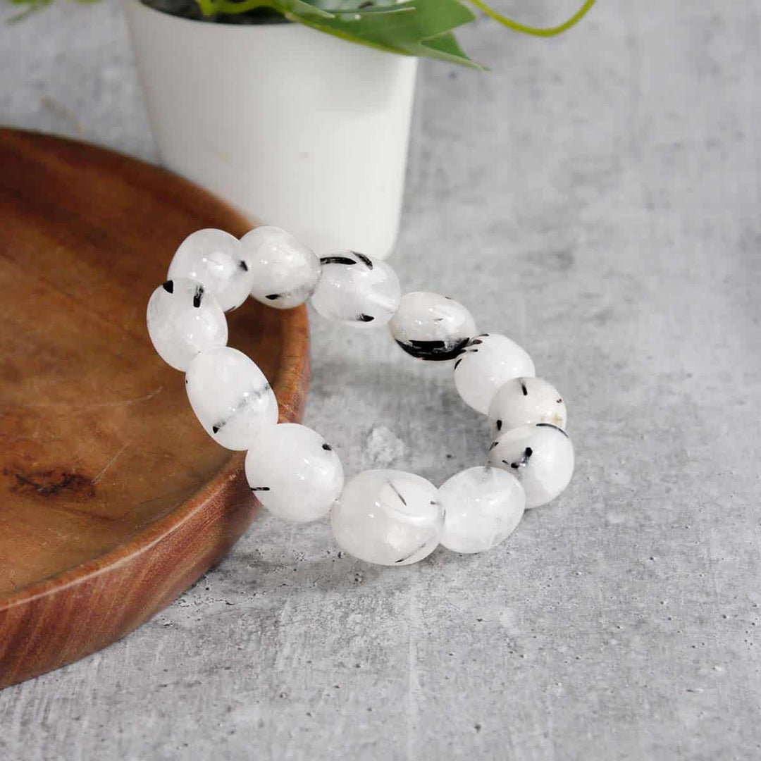 Black Routile Tumble Bracelet