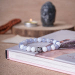 Load image into Gallery viewer, Blue Lace Agate Buddha Bracelet
