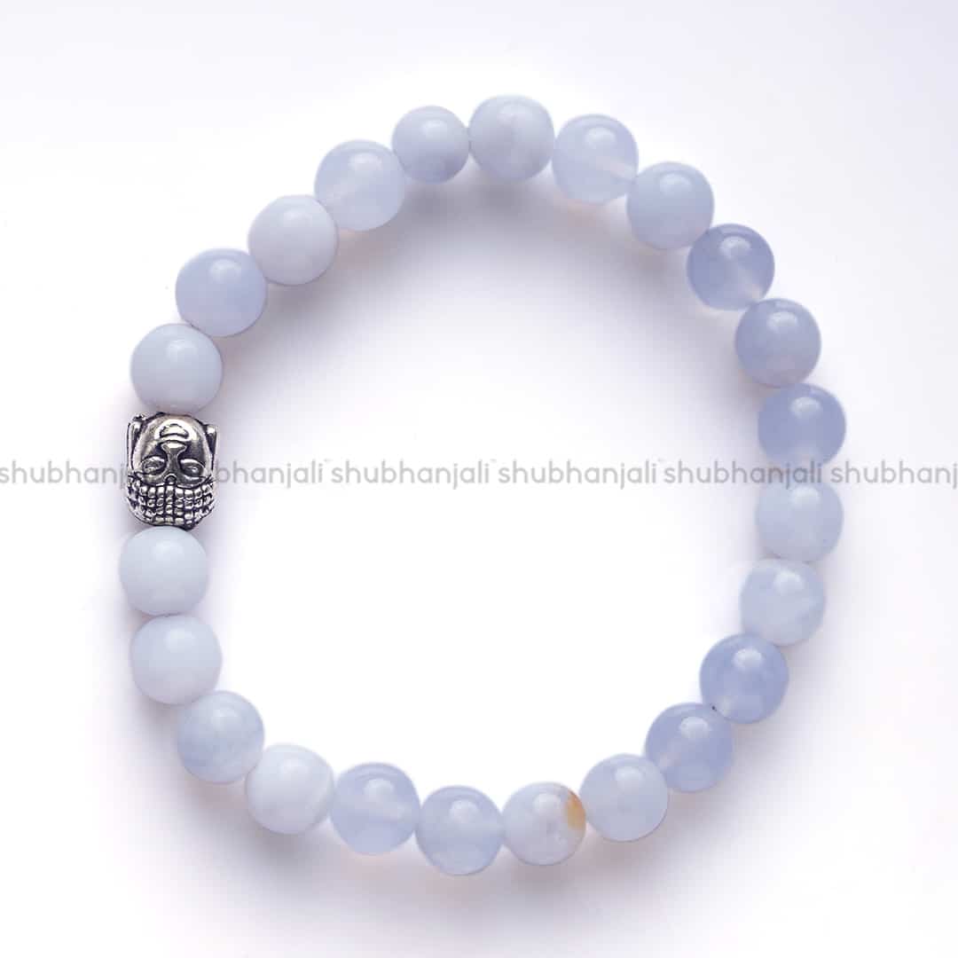 Blue Lace Agate Buddha Bracelet