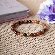 Brown Sulemani Hakik Round Beads Bracelet