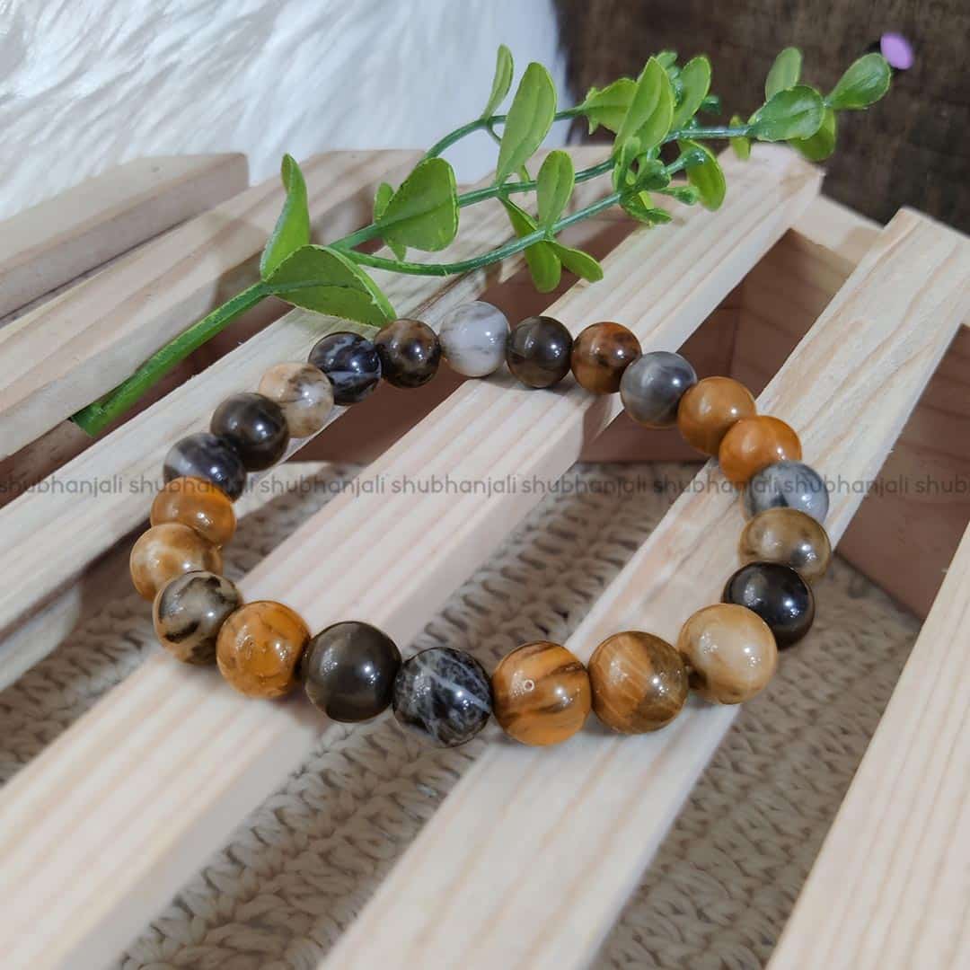 Bumblebee Jasper Round Beads Bracelet