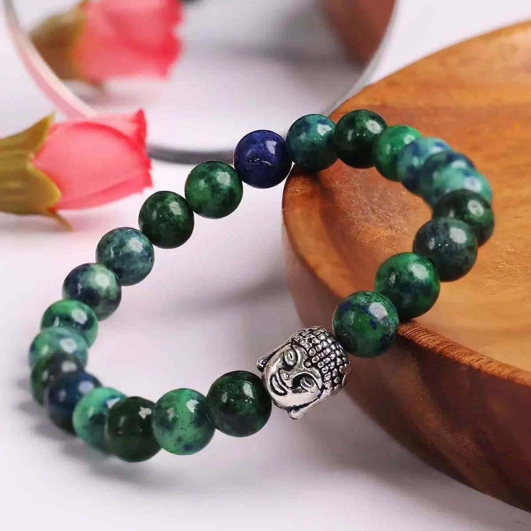 Chrysocolla Buddha Bracelet