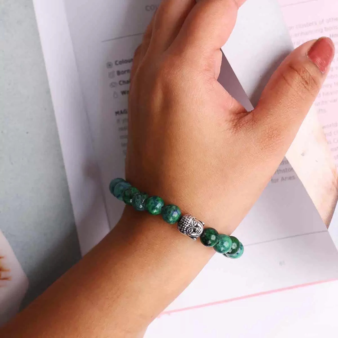 Chrysocolla Buddha Bracelet