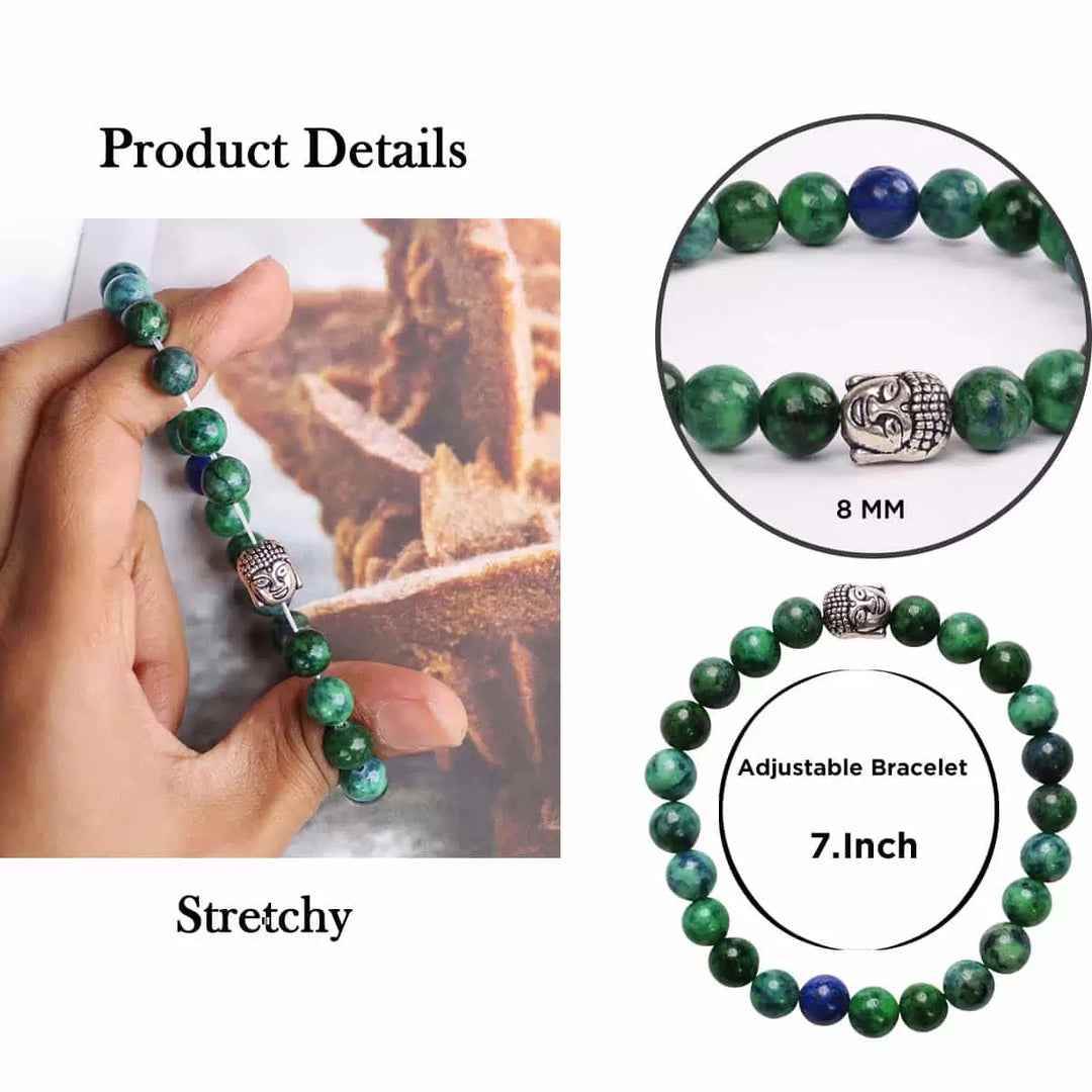 Chrysocolla Buddha Bracelet