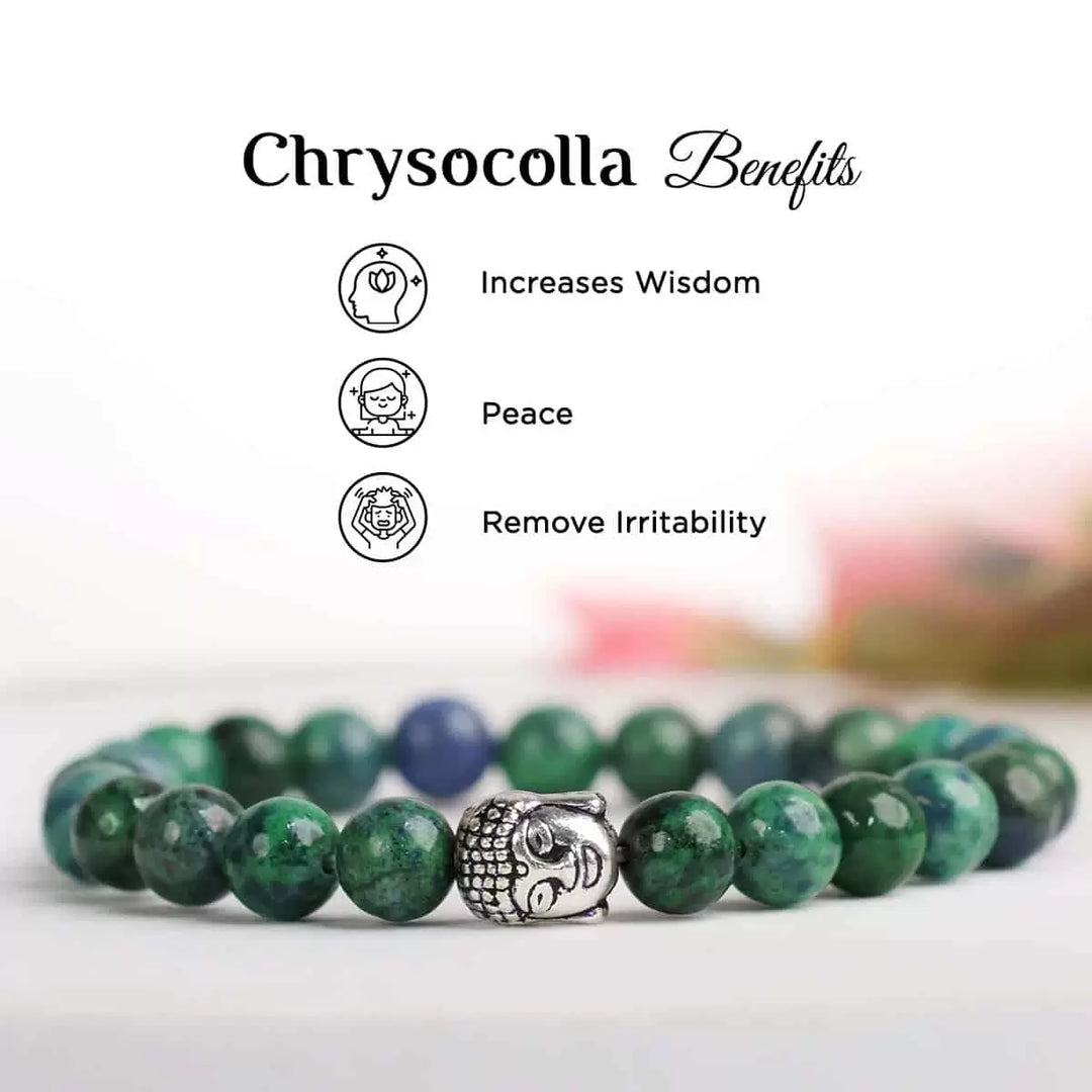 Chrysocolla Buddha Bracelet