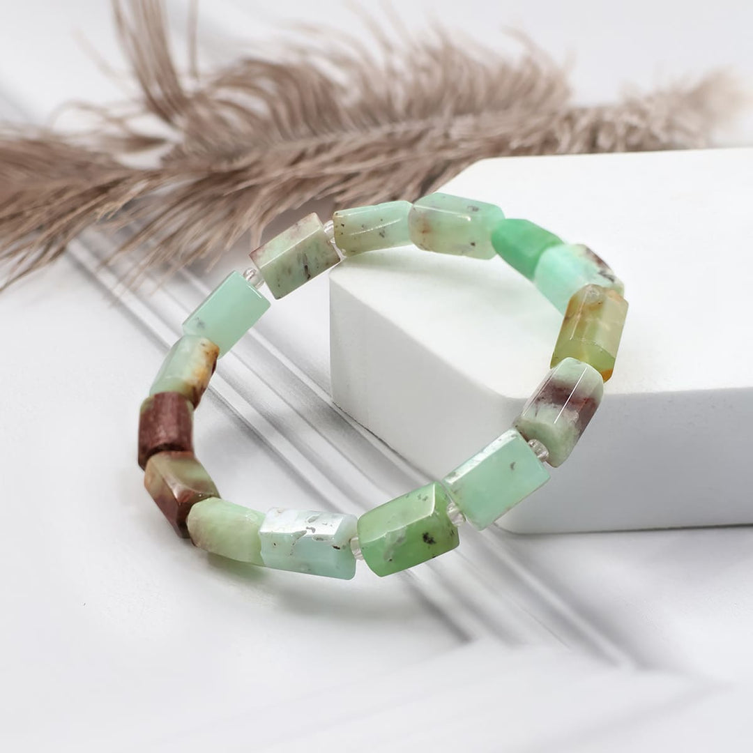 Chrysoprase Rectangle Beads Bracelet