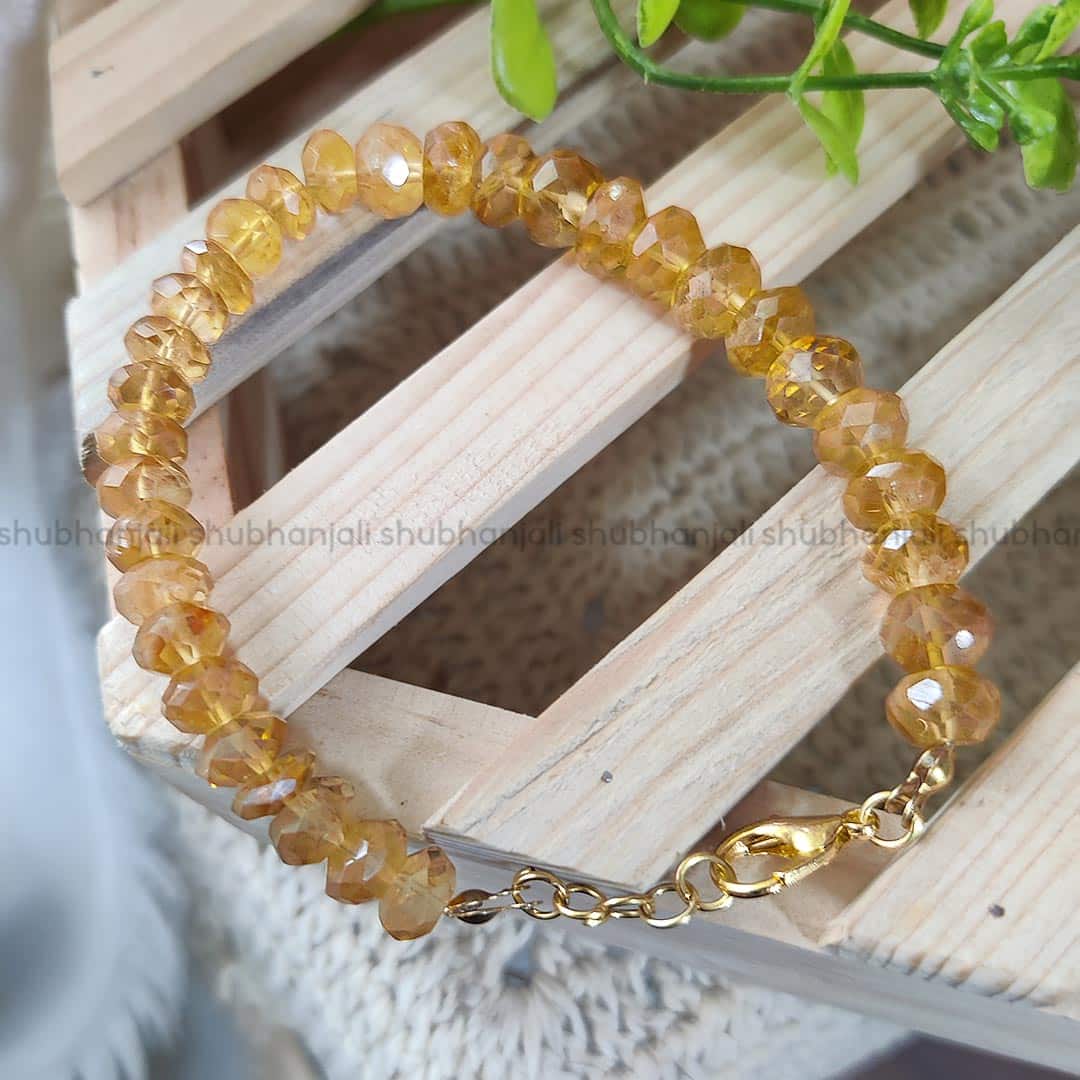 Citrine Faceted Bati Beads Bracelet