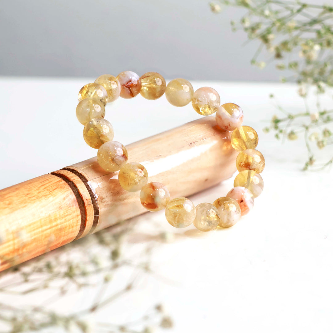 Citrine Bracelet In Round Beads