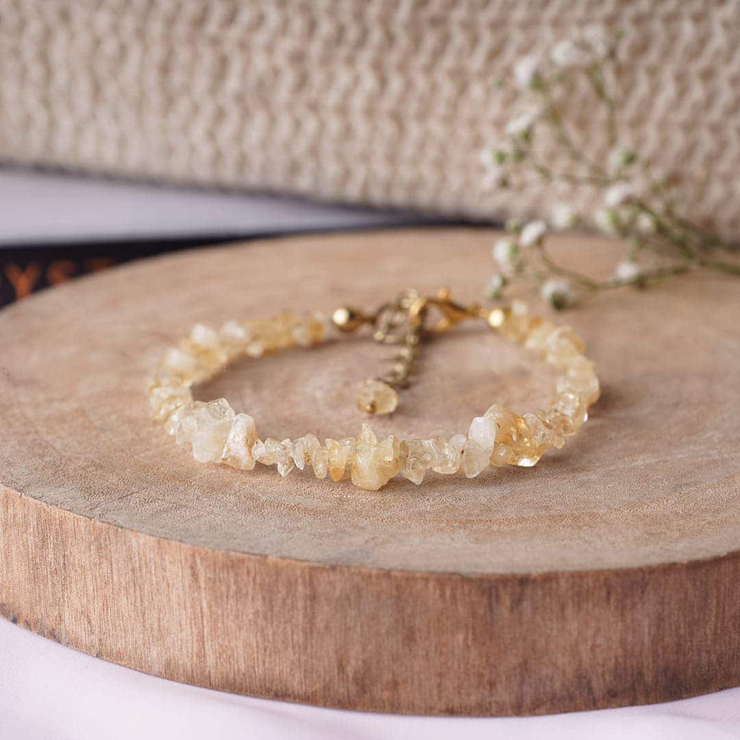 Citrine Chips Chain Bracelet