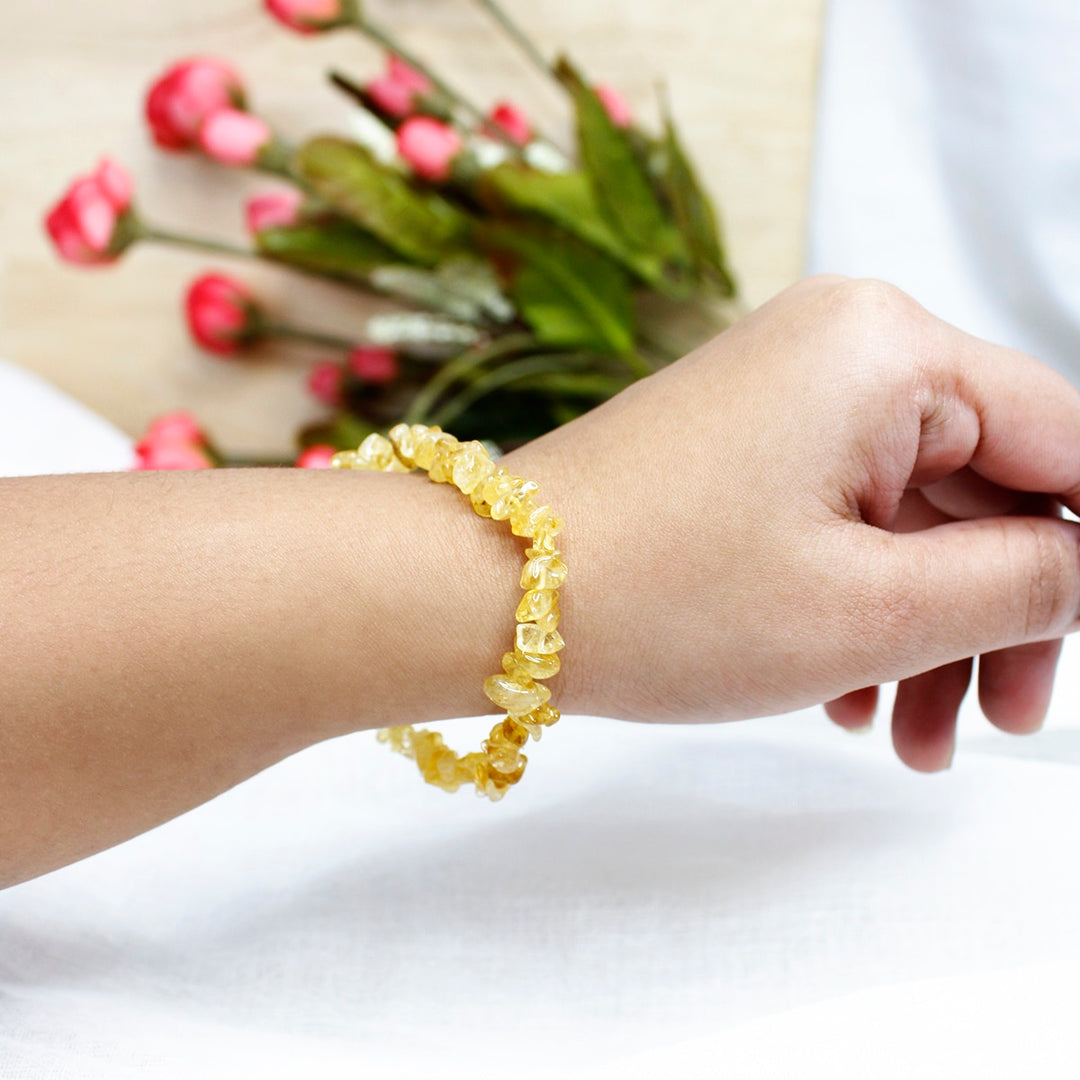 Citrine Chips Elastic Bracelet