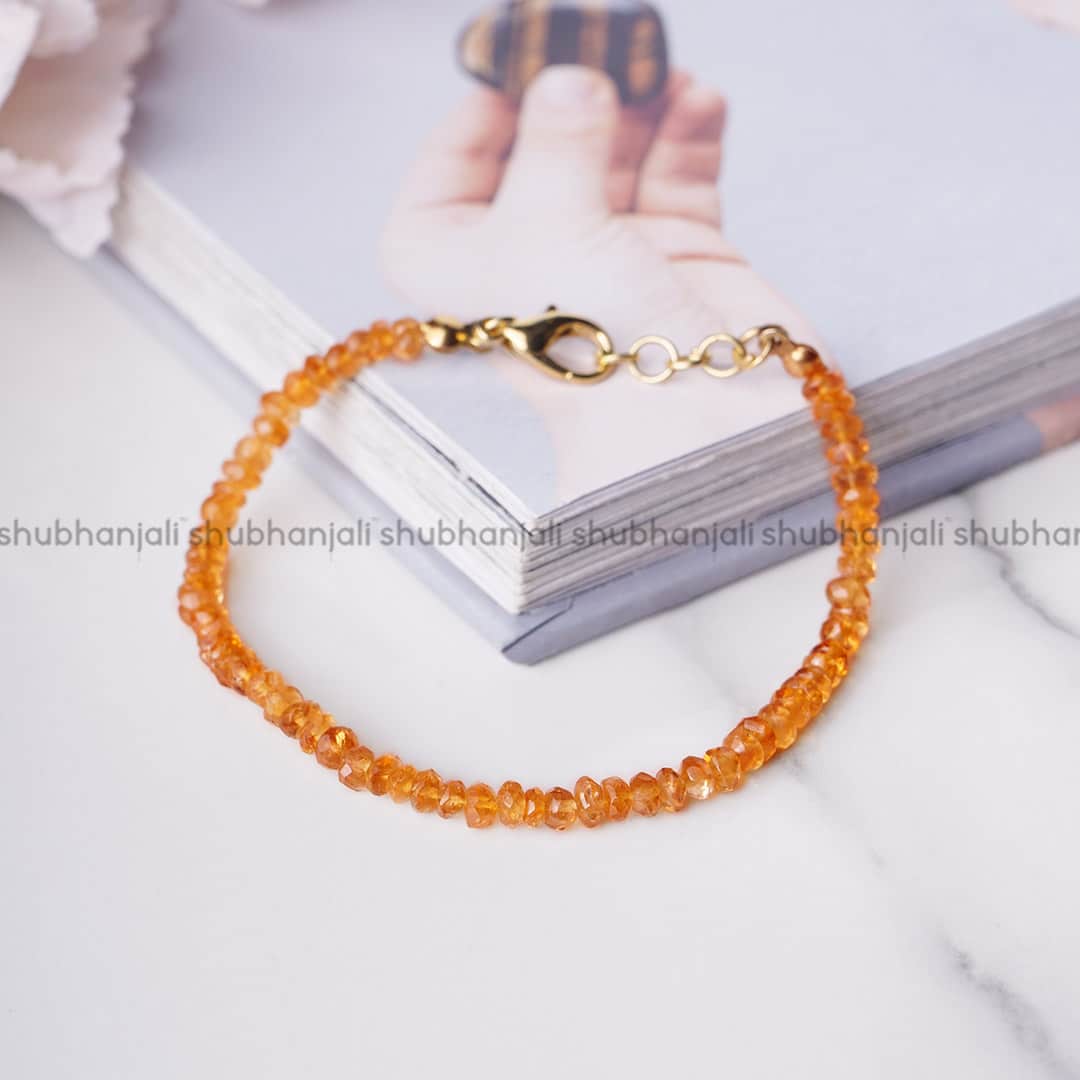 Citrine Faceted Bati Beads Bracelet