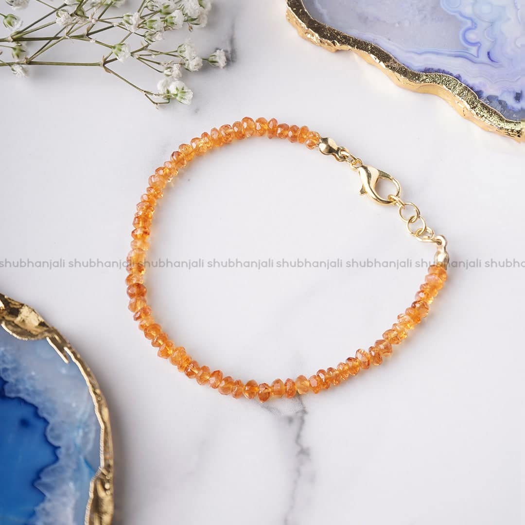 Citrine Faceted Bati Beads Bracelet