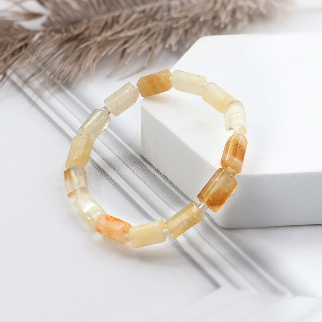 Citrine Rectangle Beads Bracelet