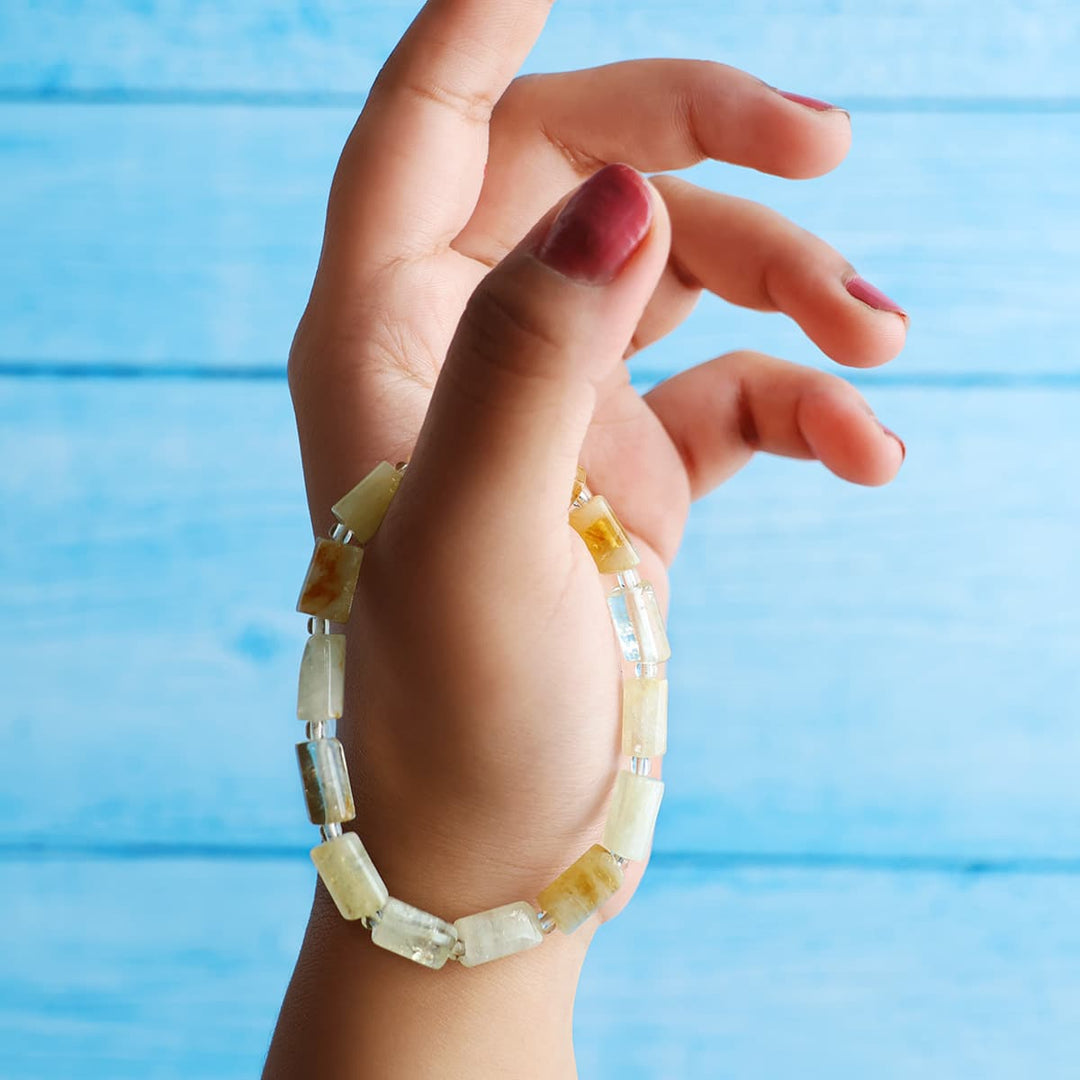 Citrine Rectangle Beads Bracelet