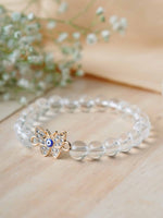 Load image into Gallery viewer, Clear Quartz Bracelet Evil Eye (Butterfly) 8MM
