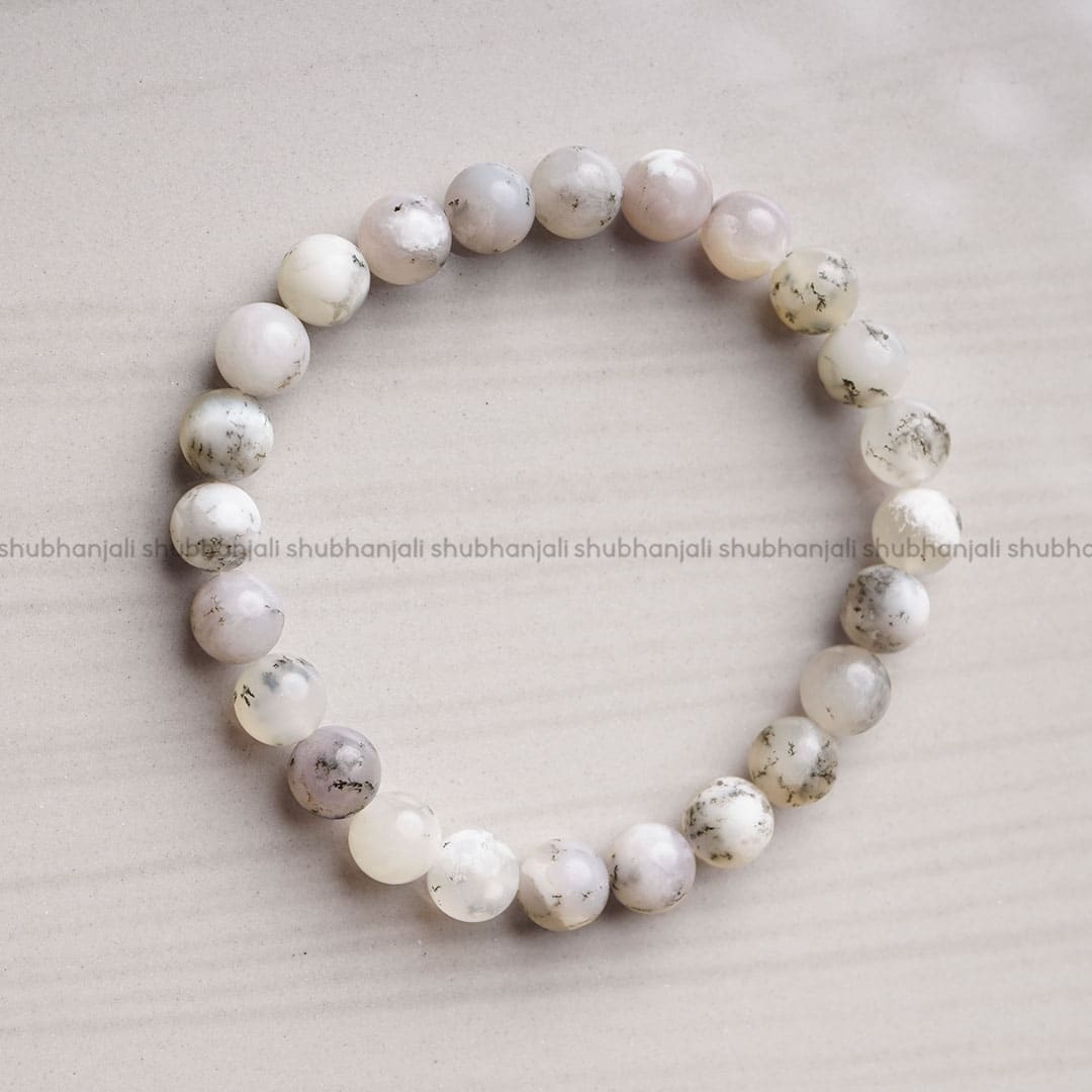 Dendrite Round Beads Bracelet - 8mm Beads