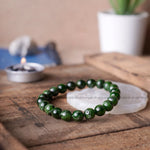 Load image into Gallery viewer, Premium Chrome Diopside Round 8mm Bracelet
