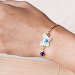 Load image into Gallery viewer, Evil Eye, Mother of Pearl Enamel Butterfly Bracelet
