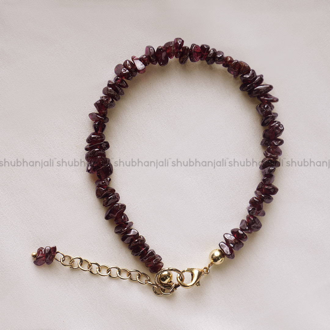 Garnet Chips Chain Bracelet