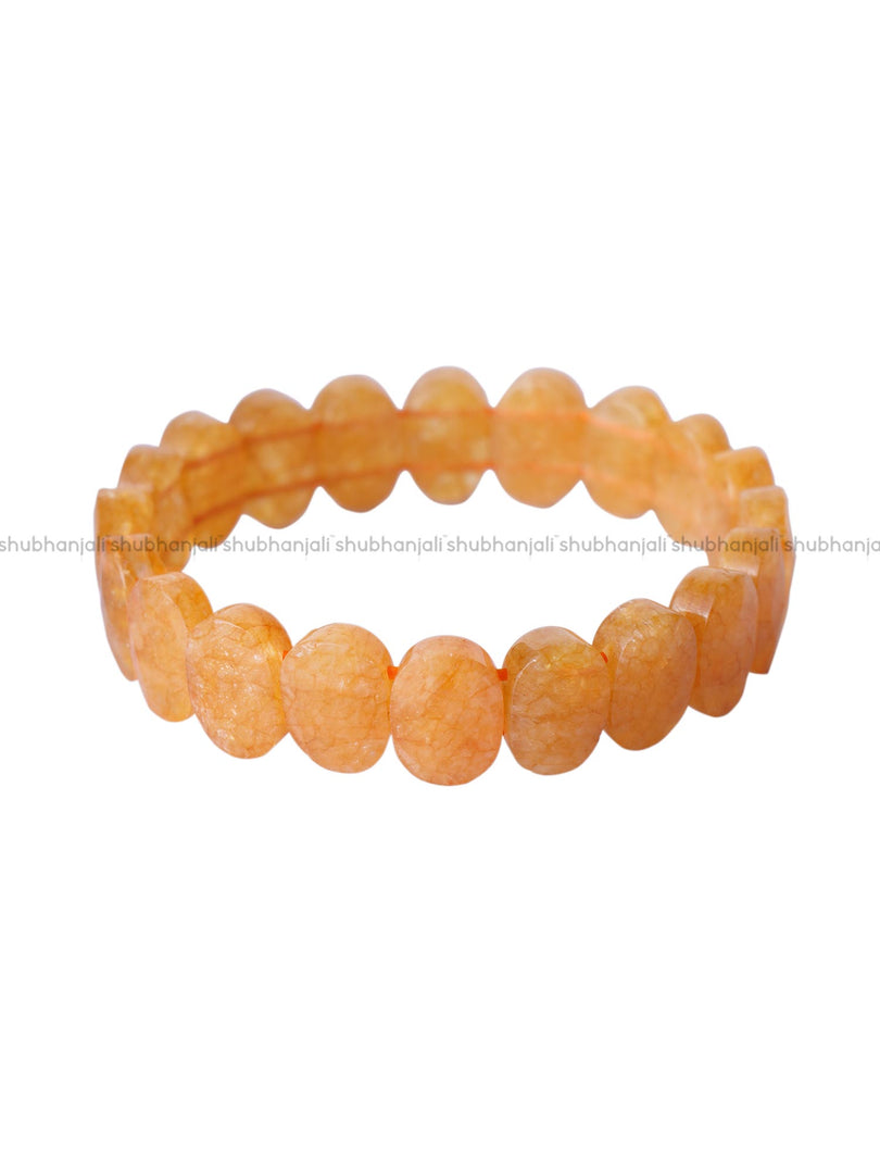 Golden Quartz Oval Faceted Bracelet