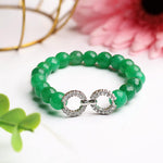 Load image into Gallery viewer, Green Aventurine Faceted Beads Infinity Charm Bracelet

