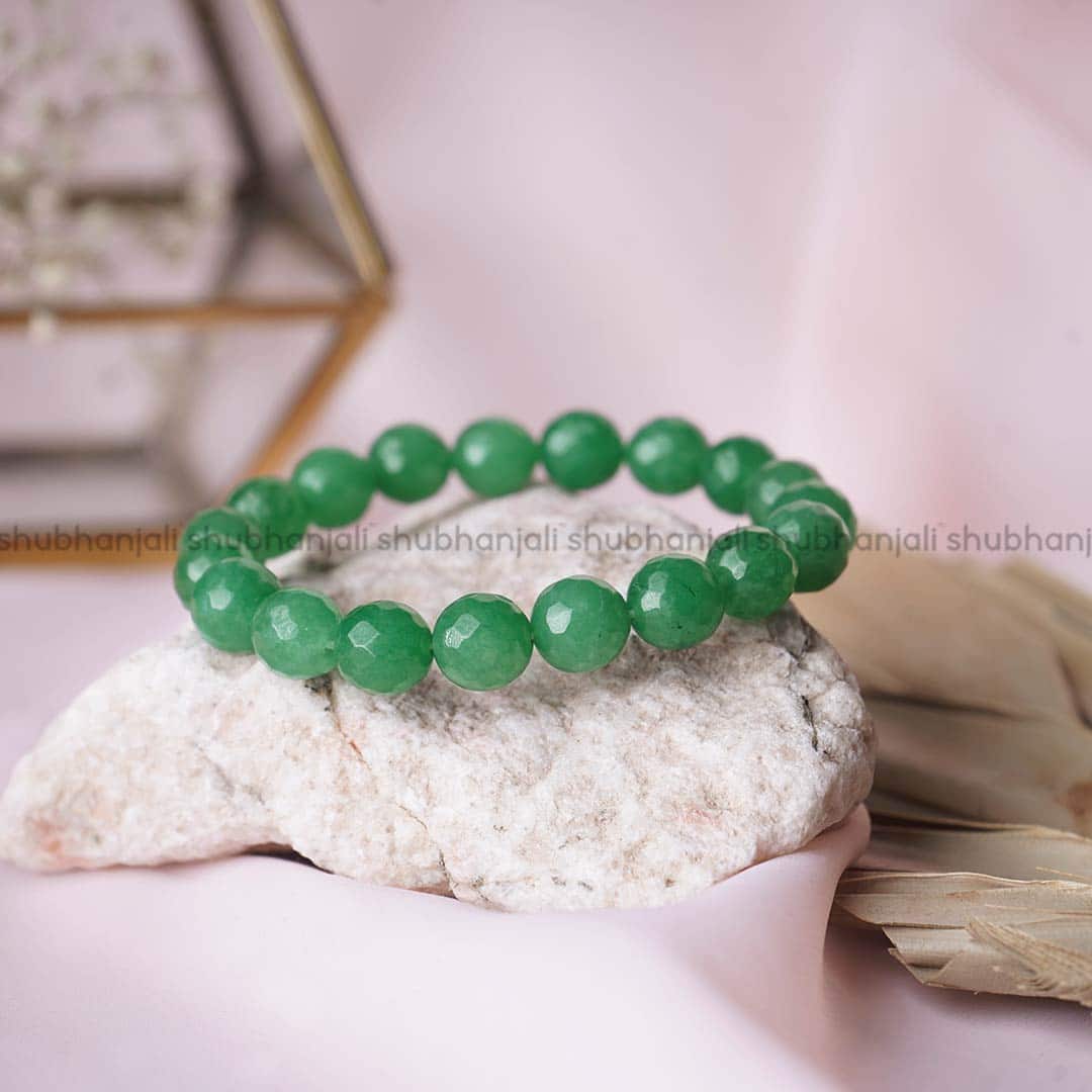 Green Aventurine Faceted Beads Bracelet