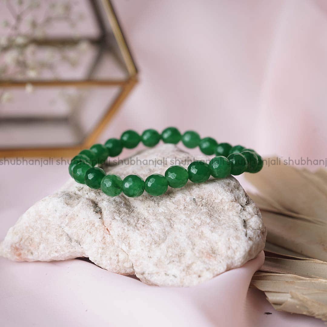 Green Aventurine Faceted Beads Bracelet
