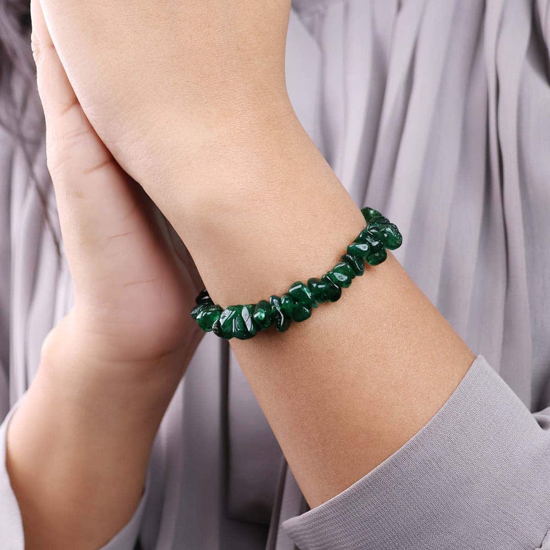 Green Jade Chip Stone Bracelet