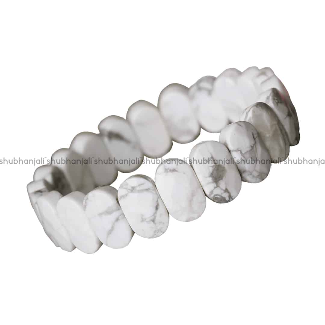 Howlite Oval Faceted Bracelet