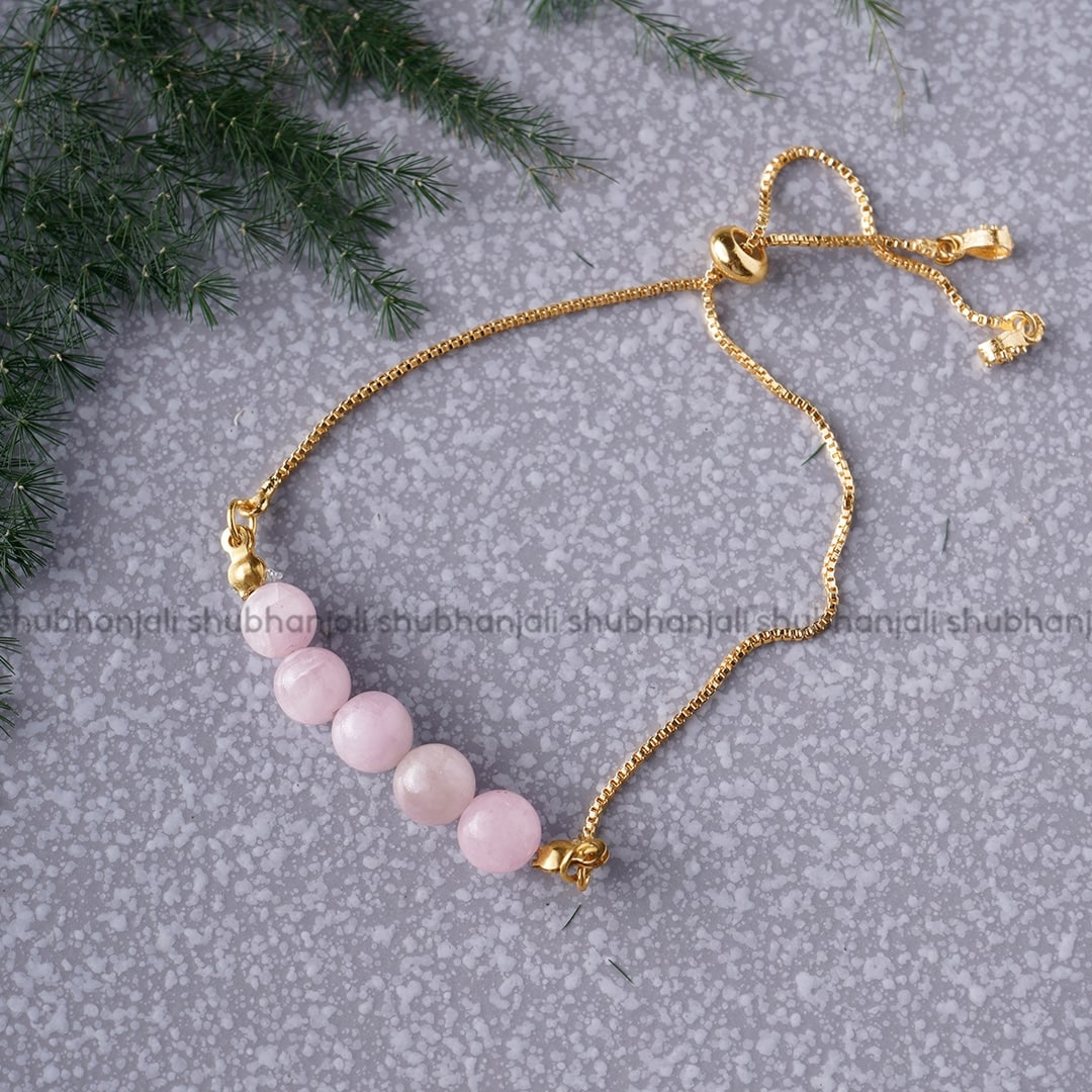 Kunzite Five Beads Bracelet