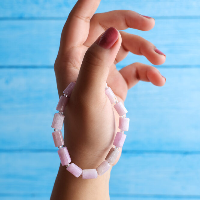 Kunzite Rectangle Beads Bracelet