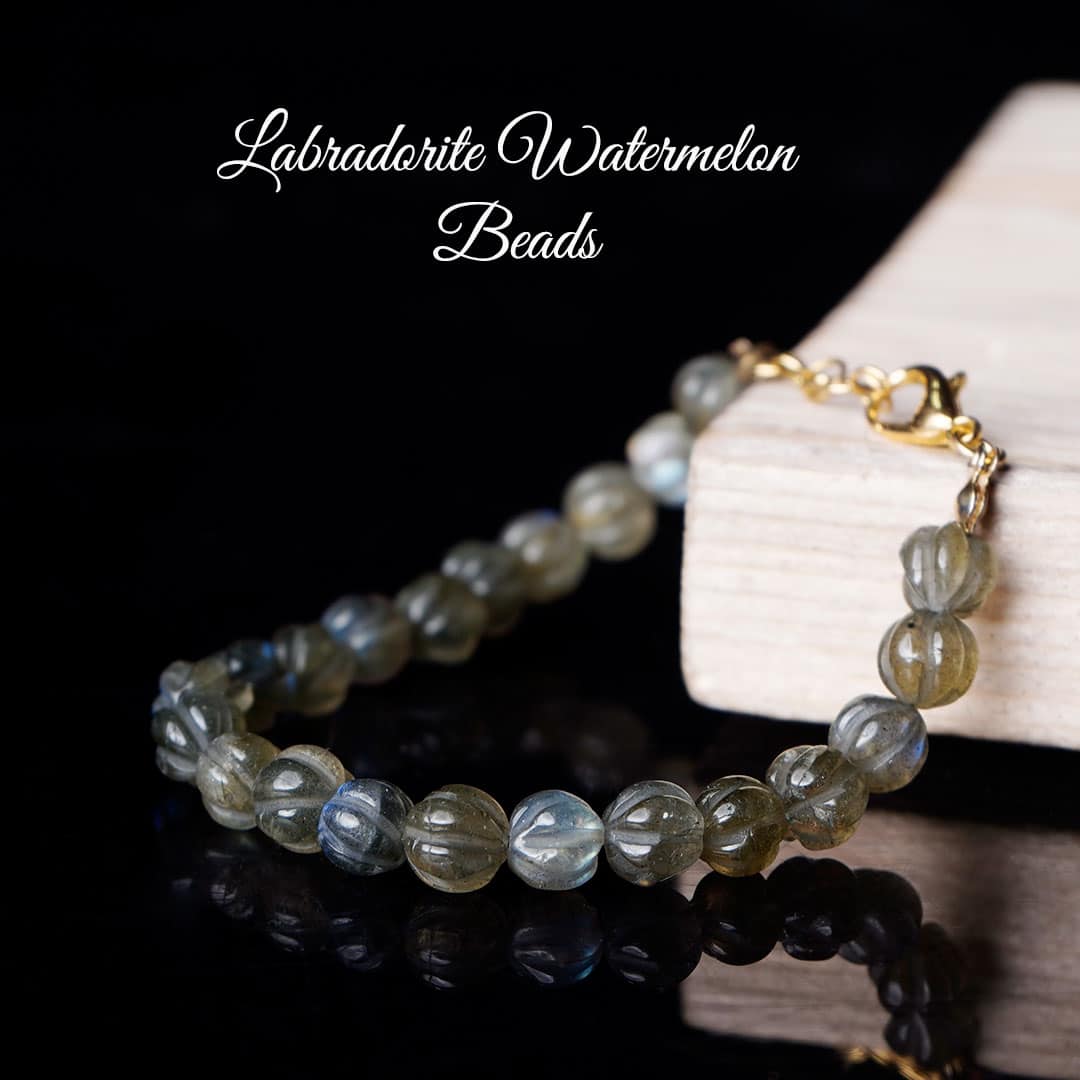 Labradorite Watermelon Shape Beads Bracelet