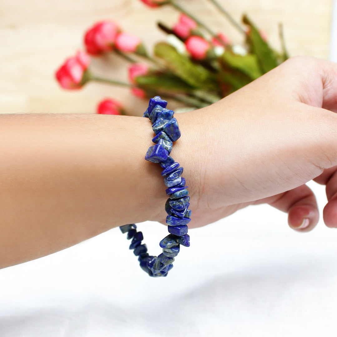 Lapis Lazuli Chips Elastic Bracelet