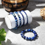 Load image into Gallery viewer, Lapis Lazuli Round Beads Bracelet
