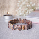 Load image into Gallery viewer, Leopard skin Jasper Oval Faceted Bracelet
